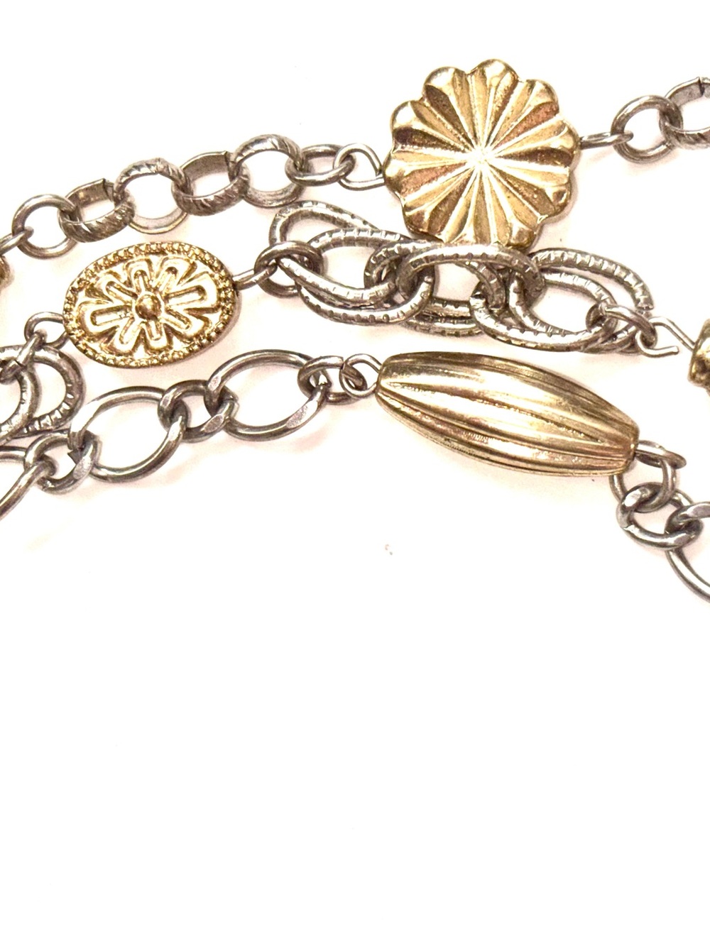 Premiere design Vintage  Gold and Silver color Mixed Link Necklace -firm price